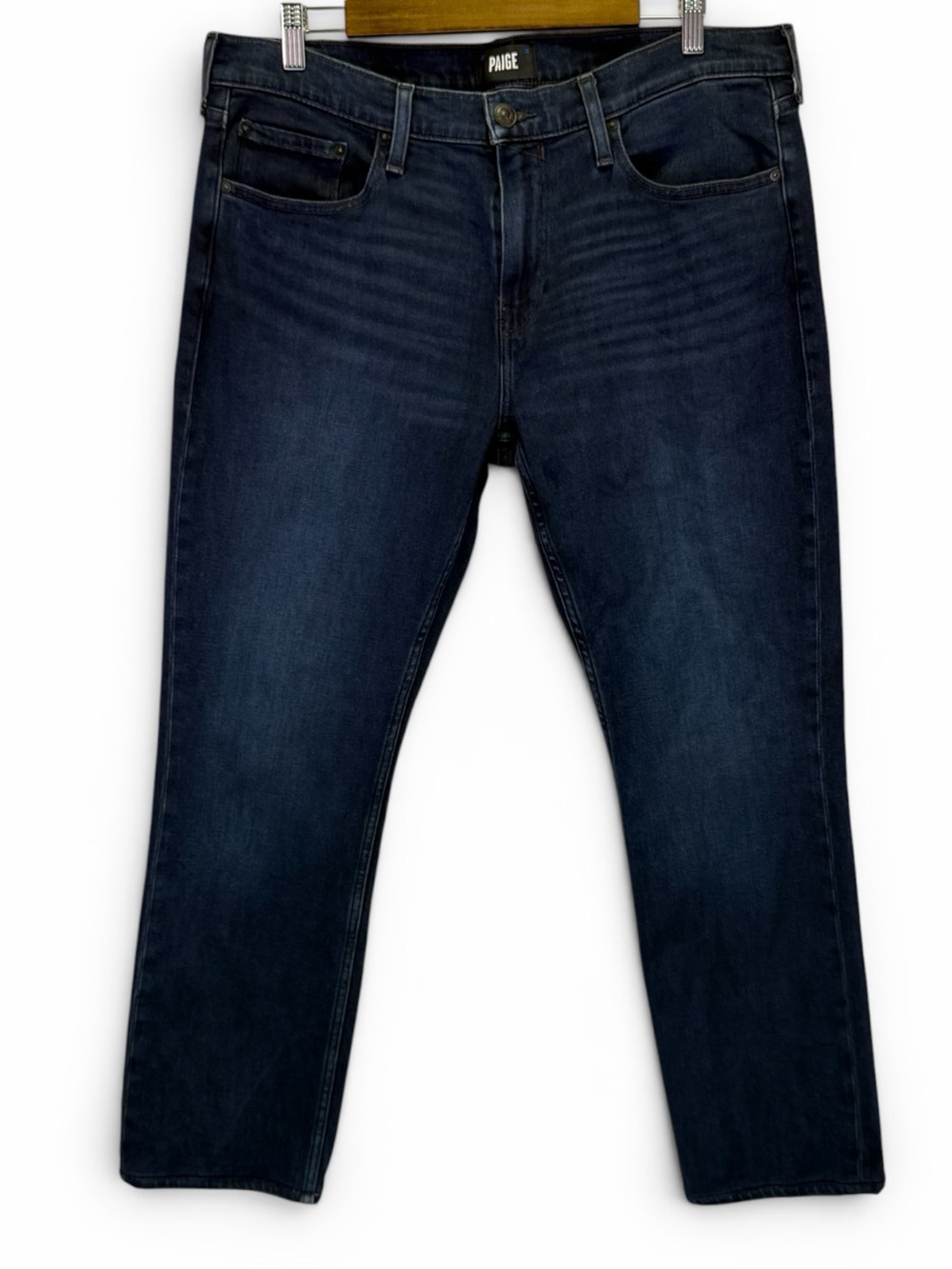 Paige Jeans Men's Blue Federal Straight Stretch Medium Wash Denim Size 34